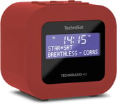 Techniradio 40-Reveil Radio Dab+(Dab,Fm,Reveil Avec Deux Temps De Reveil Reglables,Minuteur,Fonction Snooze,Ecran Lcd Reglable,Fonction De Recharge Usb)Rouge