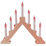 The Christmas Workshop 70800 Wooden Christmas Candle Bridge/Pine Wood Finish/Features Flickering Bright Orange Flames/Unique Christmas Lights / 40 x 33 x 5cm / Mains Powered