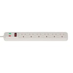 Brennenstuhl Extension Lead With Surge Protection - 6 Sockets - 2 Metre Cable