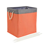 Amazon Basics Panier à linge pliable en tissu, avec supports amovibles, Rectangulaire, orange, 40.6 x 33 x 43.6 cm