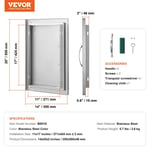 Porte d'Accès pour Barbecue-VEVOR-Simple Porte de Cuisine Extérieure 355x508x46 mm-Îlot de Barbecue, Placard Extérieure