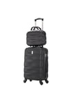 CELIMS - Set Valise Cabine avec Vanity/Trousse de Toilette | Bagages Cabine | Valise Cabine 55 x 35 x 20 cm | Valise avec Vanity | Noir