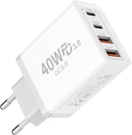 Chargeur Universel Usb C,Sortie Totale 40w Bloc Multi Secteur Pour Iphone 15 14 13 12 11 Pro Se Xs,Galaxy A14,A15,A04s,A05s,A20 E,A54,Xcover 5,S24,S23,S23 Fe,S22,S21,S20 Chargeur Rapide Mural