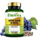 Biotin Skin, Hair & Nails Vitamins with & Vitamin A,C & E  Made in the UK Vegan