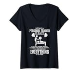 Womens Being A Personal Trainer Is Easy Funny Personal Trainer V-Neck T-Shirt