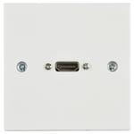 HDMI Wallplate with Female Tail UK Plug Single Mains Back Box with Fixing Screws