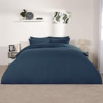 Brentfords Blue Kingsize Duvet Cover Set, Luxury King Size Bedding with Pillowcases Microfibre Bedding Set King Duvet Quilt Covers Super Soft, Demin Blue