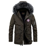 Manteau Homme De Marque À Capuche Detachable Fourrure Synthétique Doudoune Homme À Poches Multiples Épaississant Parka Hommes -Zs306816