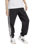 adidas Women's Essentials 3 Stripes Fleece Loose Trousers, Black/White