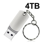 Clé USB haute vitesse en métal,clé USB 2024,clé USB portable,mémoire SSD,2 To,16 To,4 To,8 To,3.0 - Type silver 4TB