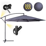 Miadomodo® Parasol Déporté - Ø 3 M, Inclinable, Protection Uv 30+, Manivelle, Beige - Parasol Hexagonal, De Jardin