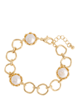 Jon Richard Baroque Pearl Polished Chain Bracelet, Gold/Cream