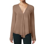 Women'S Shirt Fashion Women Blouses Elegant Top Women'S Blouse Shirts Plus Size Chic Female Tunic Ladies Long Sleeve White Clothing-Khaki_Chiffon_Blouse_Xxxl