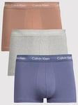 Calvin Klein 3 Pack Cotton Stretch Low Rise Trunks - Assorted, Assorted, Size M, Men