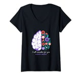 Womens I Will Remember For You Alzheimer's Awareness Brain Disorder V-Neck T-Shirt