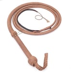 LB'S WHIP Indiana Jones Style 1,2 m 8 Tresses en Cuir Marron Clair Naturel Bullwhip en Cuir de Vache véritable