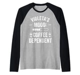 VIOLETA Personalized Cute Coffee Girls VIOLETA Name Raglan Baseball Tee