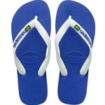 Havaianas Brasil Logo Unisex Flip Flops, MARINE BLUE, 7 Child UK