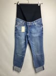 River Island Carrie High Rise Mom Maternity Jeans Blue UK Size 6 Short Leg