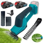 Taille-haie électrique sans fil 2 en 1 + 2 batteries 3,0 Ah + chargeur Taille-haie portatif léger avec 2 lames interchangeables