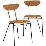 Made In Meubles - Chaise en rotin et en métal Leila (lot de 2)