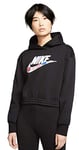 Nike W NSW ICN CLSH FLC Hoodie BB Sweat-Shirt Femme, Black, FR : XL (Taille Fabricant : XL)