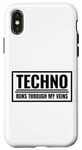 Coque pour iPhone X/XS Techno Runs Through My Veins Music Festival Rave Outfit