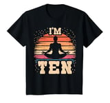 Youth Yoga 10 Year Old Birthday Boy Girl 10th Yoga Birthday T-Shirt