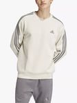 adidas Men's Essentials Fleece 3-Stripes Sweatshirt, Alumina