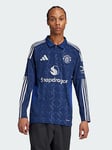 adidas Manchester United 24/25 Long Sleeve Away Jersey, Blue, Size 2Xl, Men