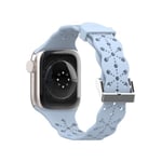 Kellon ranneke Apple iWatch 6/5/4/3/2/1 Generation SE Hollow Tip, solid silikoniranneke --- Vaaleansininen (38/40/41MM)