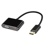 DisplayPort to VGA+HDTV Converter Computer Monitor Adapter Cable DP Docking1313