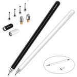 Mixoo Stylus Pens for iPad Pencil, Capacitive Touch Screens iPad Pen with Magnetic Cap and Replacement Tips for All iPad Pro/Mini/Air/iPhone/Android/Microsoft Touchscreen Devices, Black&White