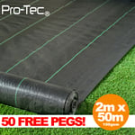 2m X 50m Ground Cover Fabric Landscape Garden Weed Control Membrane Heavy Duty