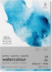 Winsor & Newton 6667010 Classic Watercolour Paper in Jumbo Pad - 50 Sheets A4, 300 g/m², Glued, Cold-Pressed, Lightly Textured White Paper in Archival Quality, Resistant to Yellowing