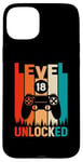 Coque pour iPhone 15 Plus Level 18 Jeu vidéo débloqué pour 18e anniversaire Garçon