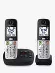 Panasonic KX-TGU432EB Big Button Digital Cordless Telephone with Hearing Aid Compatibility, Nuisance Call Block and Answering Machine, Twin Dect