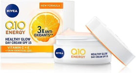 NIVEA Q10 Energy Healthy Glow Face Day Cream (50ml), Energising Day Cream, Face