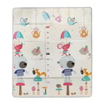 TINÉO - Maxi Tapis D'Eveil Reversible - Tapis De Jeu - 2 Faces - Face Animaux/Face Circuit Voitures - Dense - Imperméable (Animaux/Voitures)