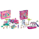 MEGA Barbie Car Building Toys Playset, Dream Camper Adventure with 580 pieces & Barbie Dream Boat, building toy for boys and girls + 6 years, includes 317 blocks, 3 dolls and accessories, HPN79