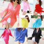 Women Summer Beachwear Bikini Beach Dress Cover Up Bikinis Swims Pink