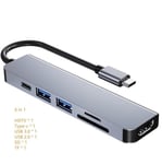 USB C -keskitin - 4K HDMI-yhteensopiva Type C PD USB 3.0 -telakka MacBook iPadille S20 Dex TV -projektori Kannettava tietokone hiiri U -levy