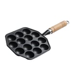 14 Hole Takoyaki Maker Grill Pan Cast Iron Nonstick Octopus Meat Balls Mould Bak