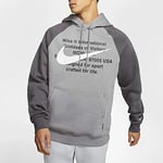 Nike M Nsw Swoosh Hoodie PO BB Sweatshirt - Particle Grey/Iron Grey/(White), XXX-Large