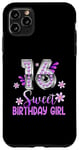 Coque pour iPhone 11 Pro Max Mignon Violet Noir Sweet 16 Style Girl 16th Birthday Seize ans