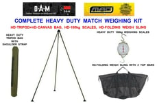 DAM COMPLETE HEAVY DUTY WEIGHING TRIPOD KIT 100kg SCALES+XL FOLDING WEIGH SLING