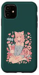 Coque pour iPhone 11 Anime Cat Girl Manga Hearts Kawaii Cute Holiday Valentines