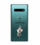 Coque Galaxy S10e Chat licorne cat cute kawaii fleur caticorn transparente