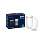 DeLonghi 2x Glasses Glass Borosilicate Double Wall Thermal 490ml Formal