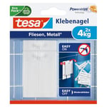 tesa Clou Adhésif pour Carrelage & Métal 4kg - Clou Autocollant pour Surfaces Lisses et Solides dans les Salles de Bains et Cuisines - Clou Adhésif pour une Capacité de 4 kg